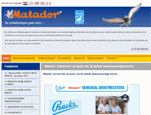 Tablet Screenshot of matador-diervoeders.com